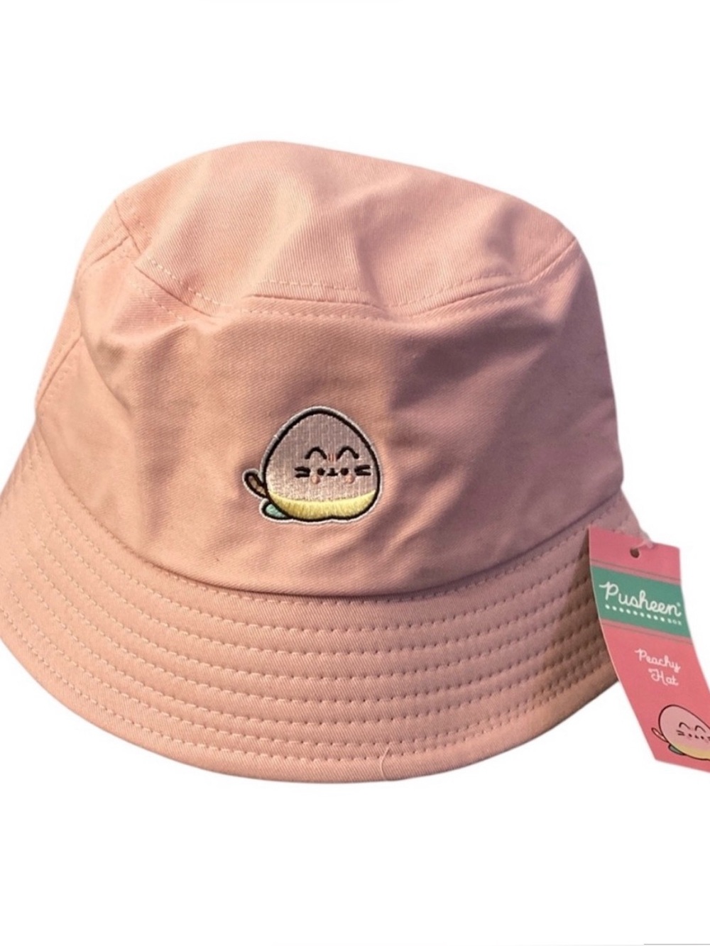 Pusheen Bucket Hat NEW Pusheen box exclusive peach cat embroidered patch